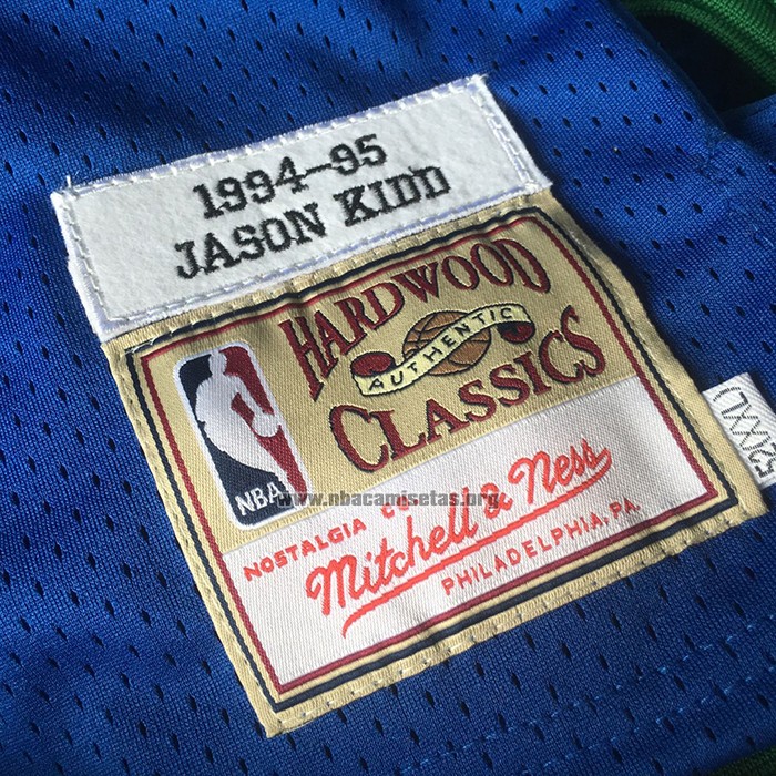 Camiseta Dallas Mavericks Jason Kidd NO 5 Mitchell & Ness 1994-95 Azul